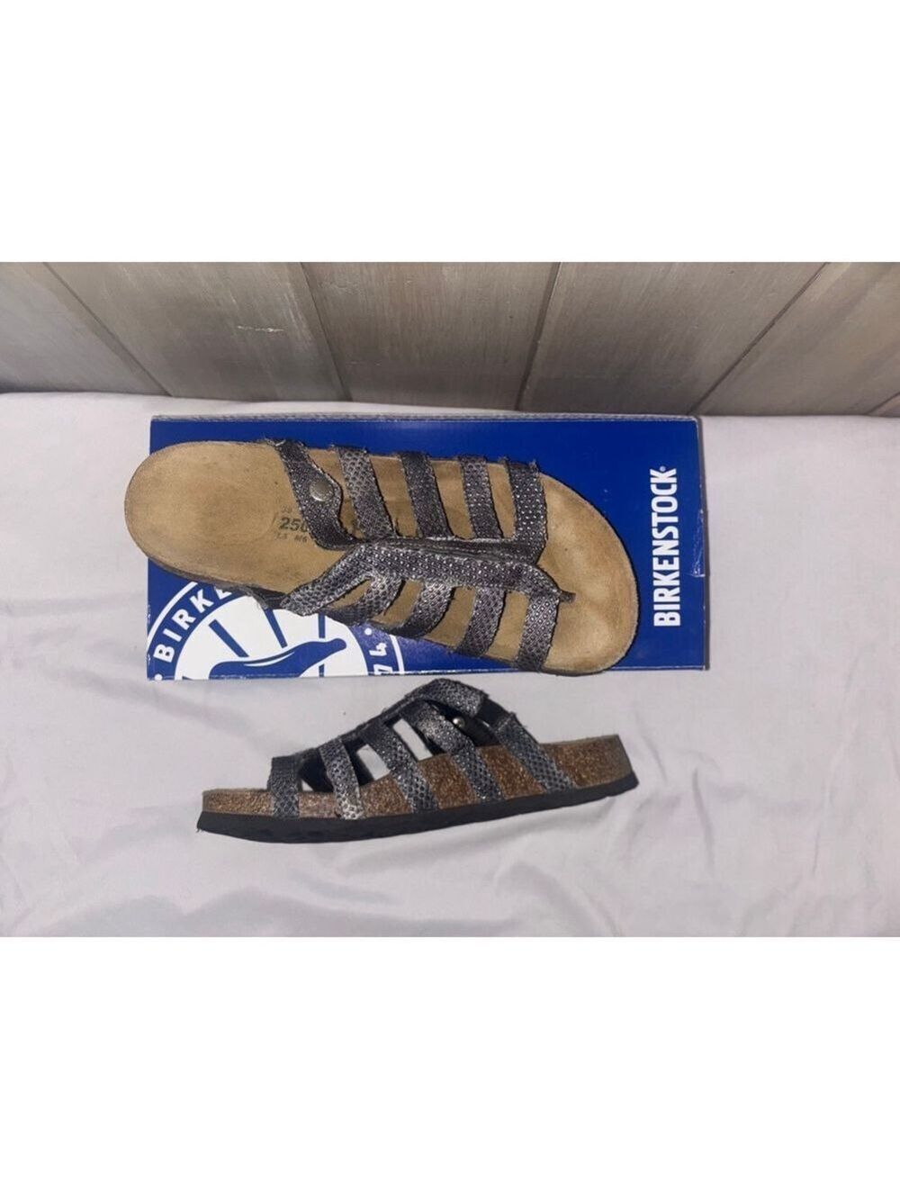Birkenstocks Women’s 8.5 Boho Western Denim Sandal w/ mini Silver Stud Detail